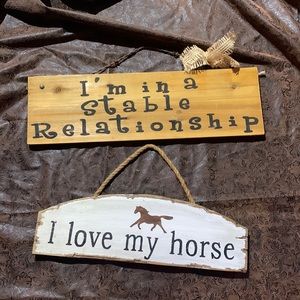 Wood horse signs